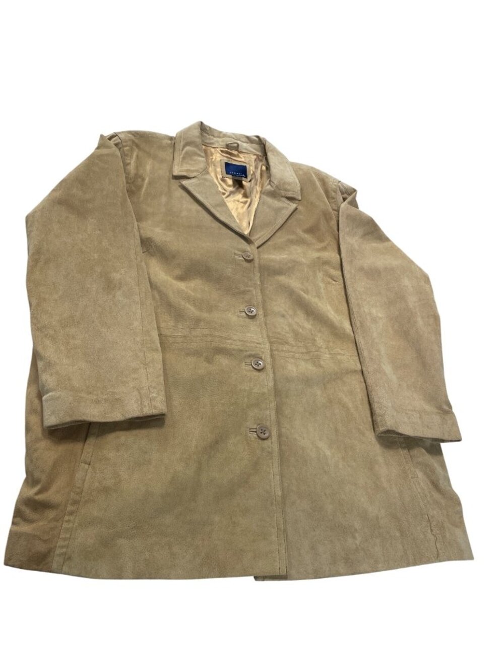 Venezia vintage wms 26/218 tan beige suede leather jacket coat SKU 10-721